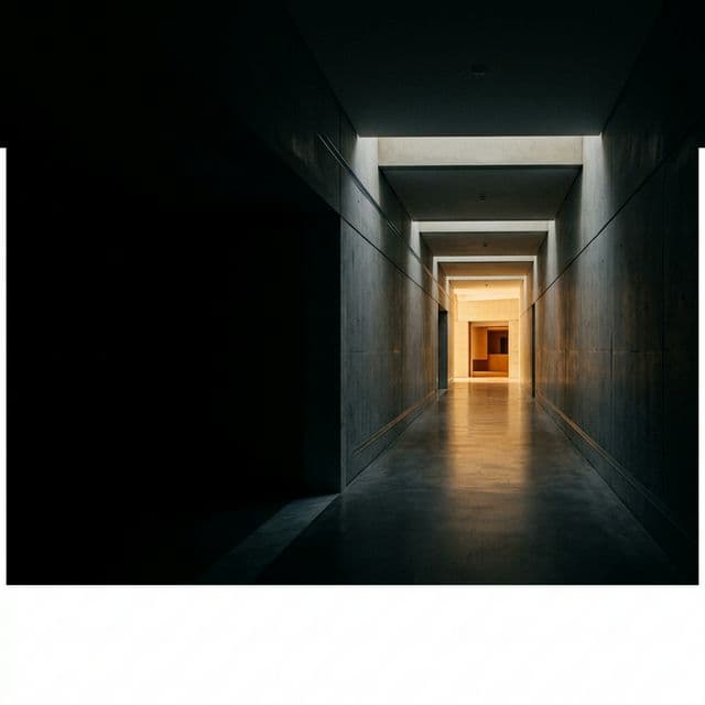 An architectural corridor transitioning from complete darkness on the left to warm golden light at the far end — the 90-day journey from revenue leakage to recovered, compounding returns.