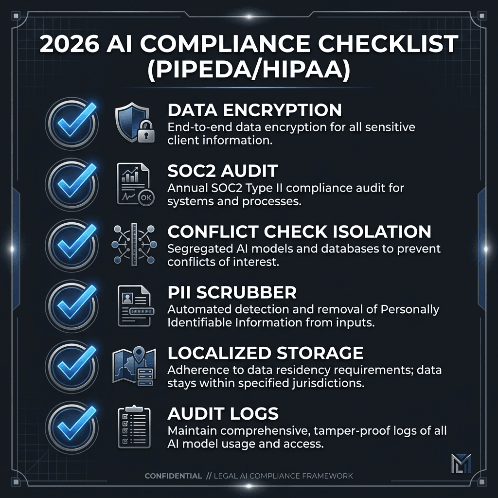 PIPEDA compliance checklist for law firms using AI intake systems in Canada