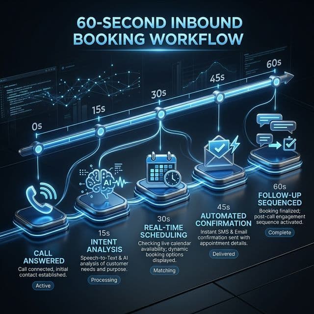 60-Second Inbound Booking Workflow: Call Start to Automated Confirmation