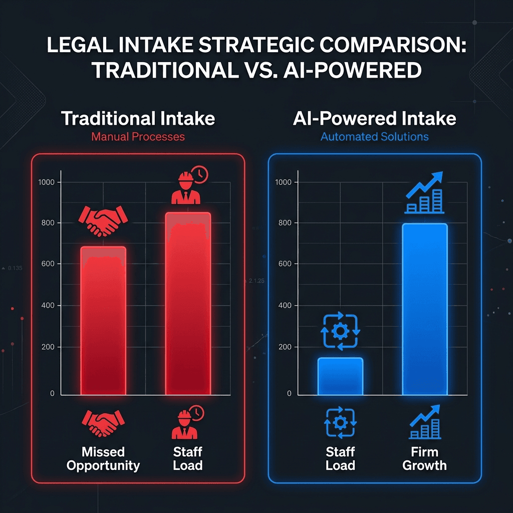 Law firm intake before and after AI receptionist — coverage, response time, and qualification comparison
