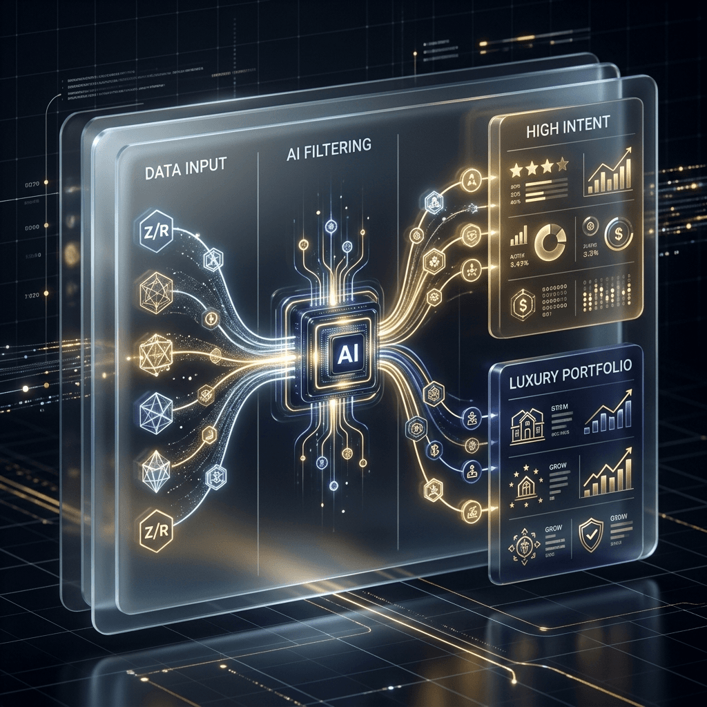 Technical triage interface sorting high-intent real estate inquiries