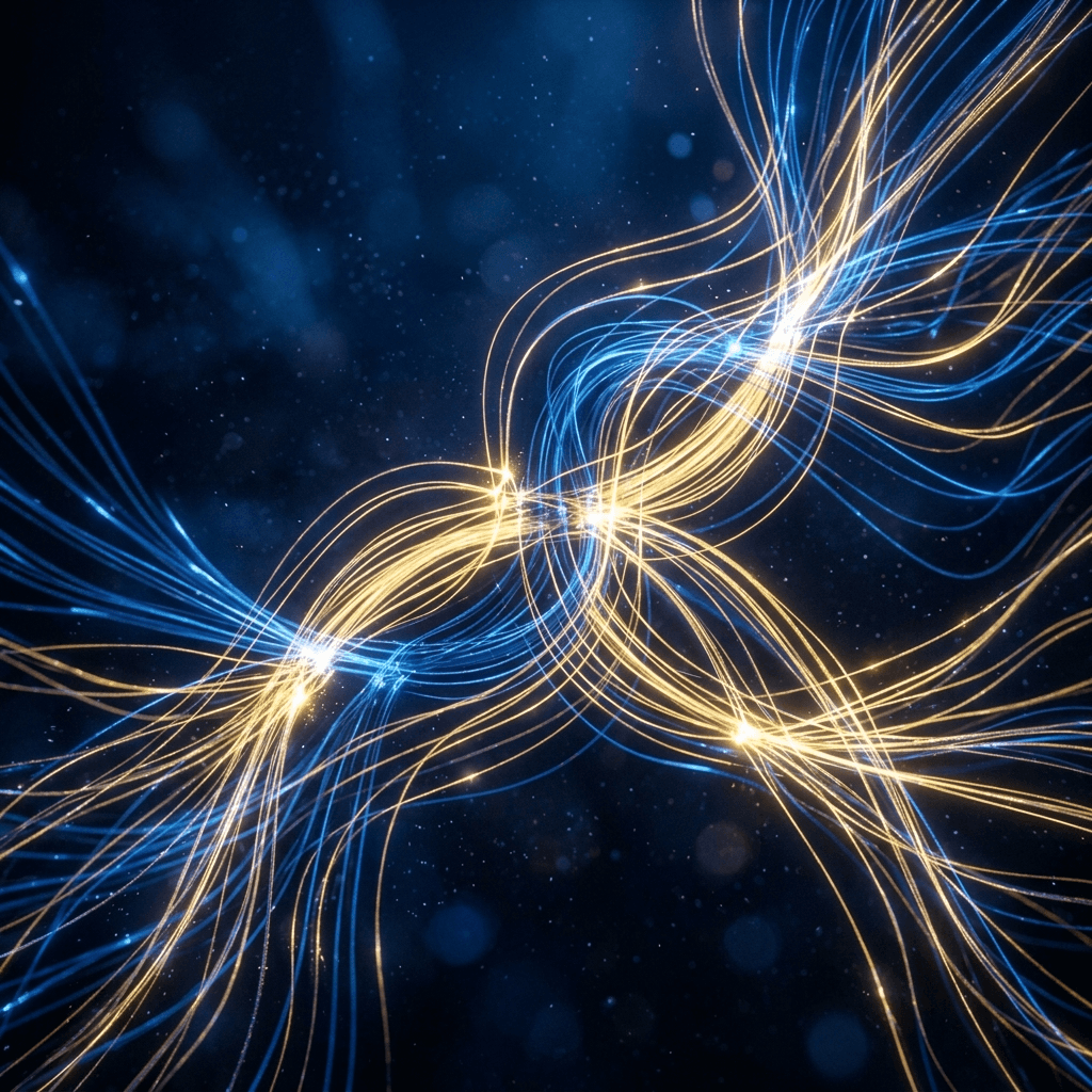 Cinematic abstract of interconnected fiber optic lines representing a unified digital nervous system