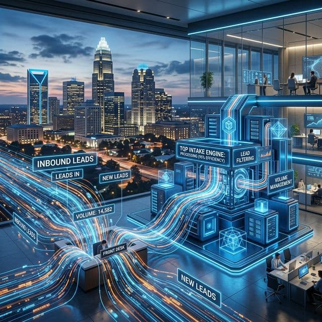 Charlotte Lead Surge: Technical visualization of TQP Intake Engines managing booming volume.