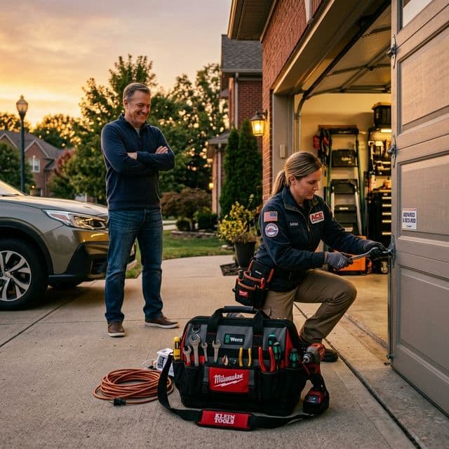 Professional Garage Door Repair Resolution - Happy Homeowner