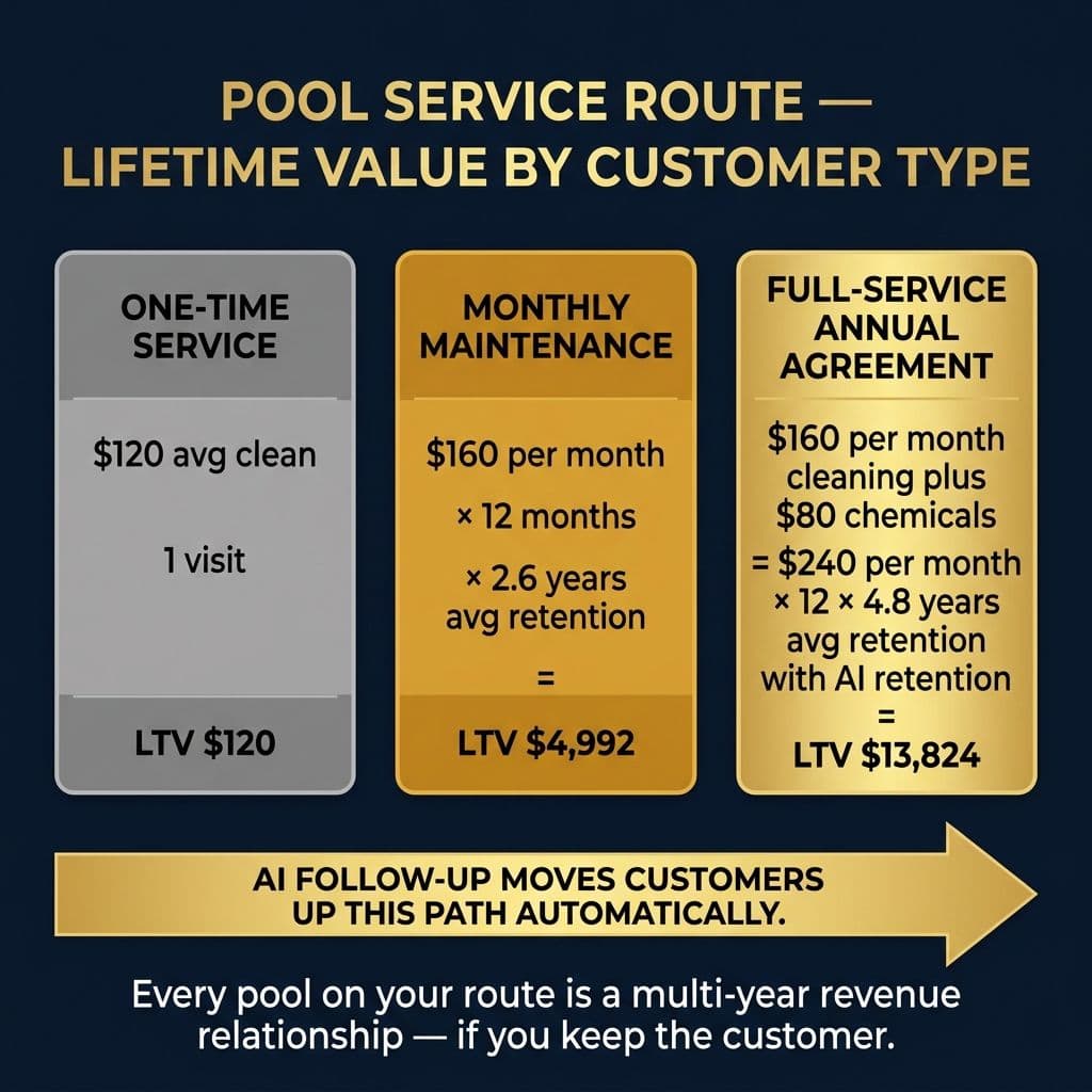 Pool Service Route Lifetime Value Math.