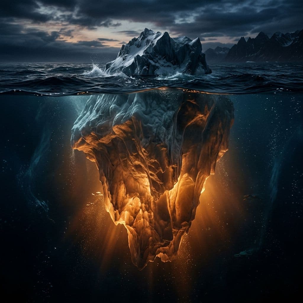 Iceberg metaphor showing visible revenue loss above water and hidden revenue leak below — most owners see only the tip