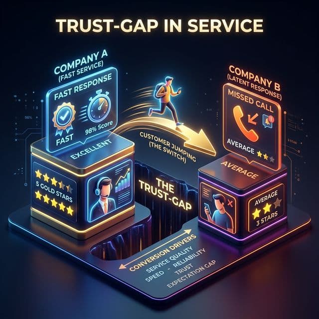Trust-Gap in Service: Why homeowners book the second company they call after a missed response.