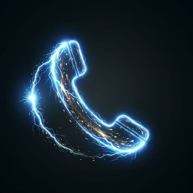 Abstract electrical spark arc forming a telephone handset