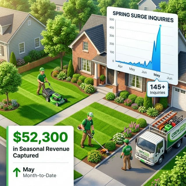 Landscaping Spring Surge: Visualizing $52K in captured seasonal revenue.