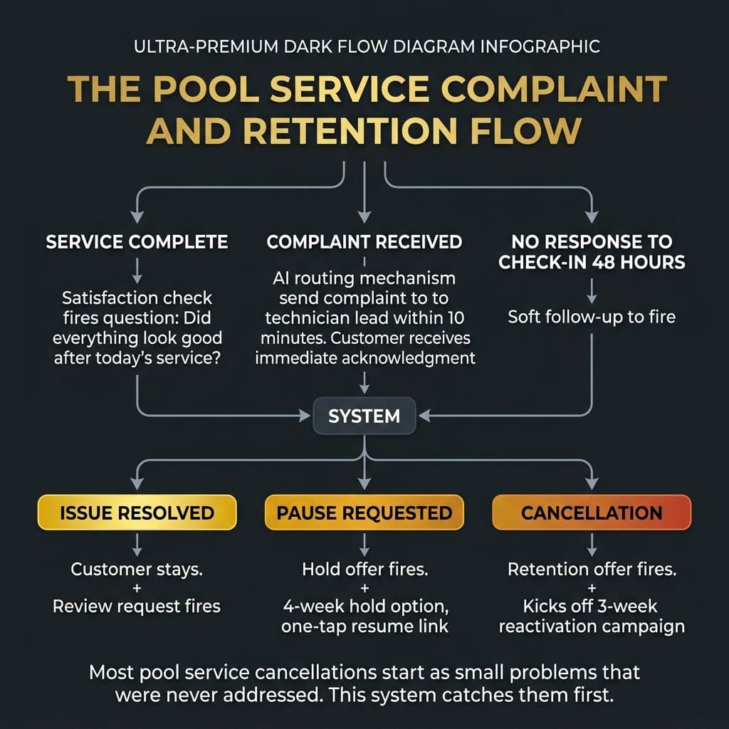 The Pool Service Complaint and Retention Flow.