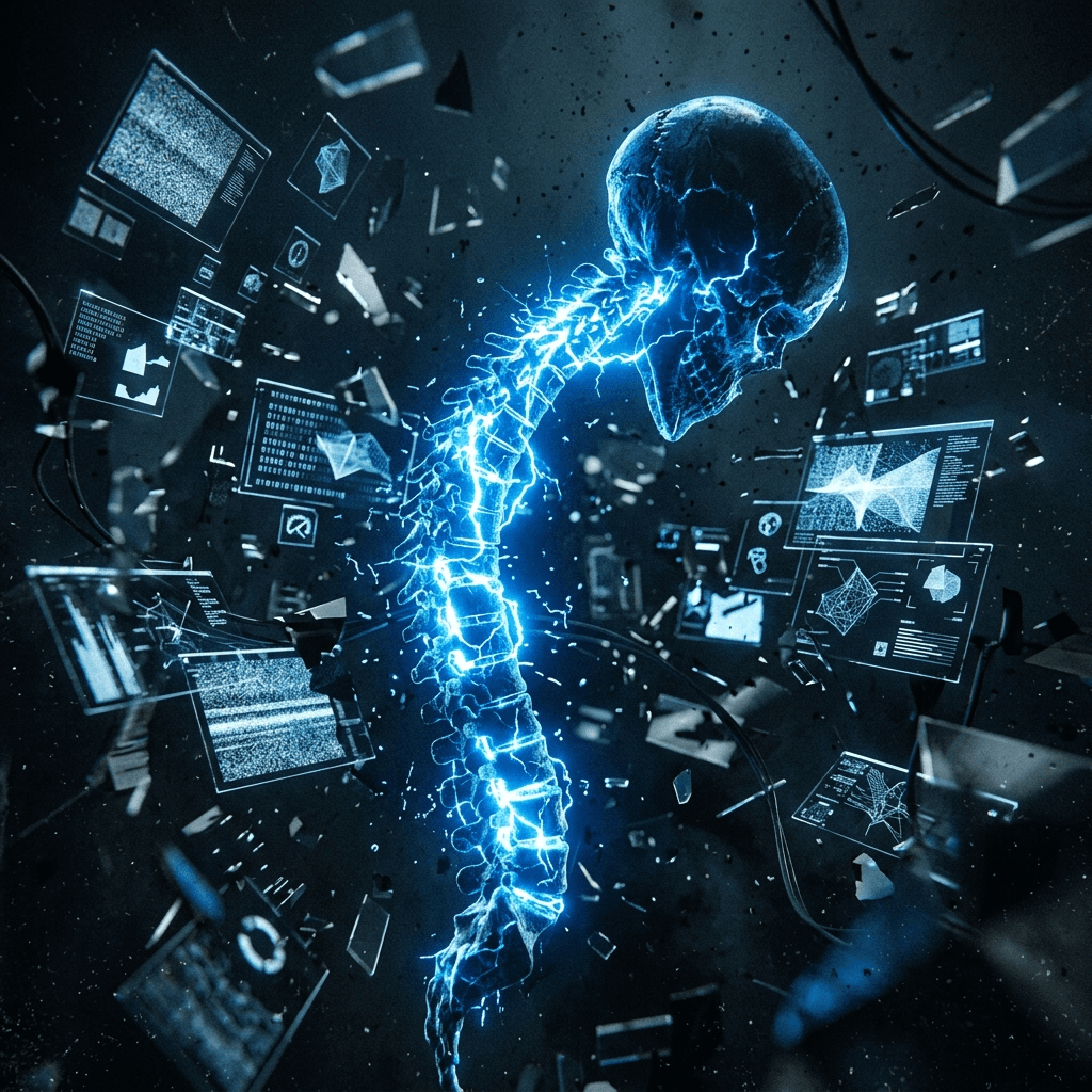 Abstract Tech Neck Spinal Tension