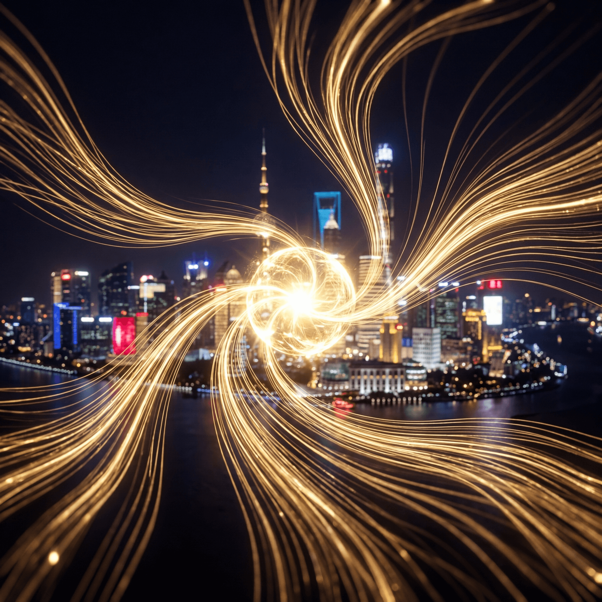 Golden light trails representing the velocity of real estate lead conversion