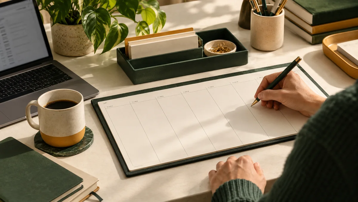 A weekly planner, recurring-work tray and email screen for the Karbon vs Financial Cents work comparison.