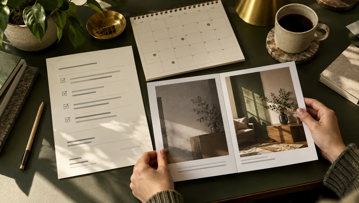 A monthly work receipt, calendar and page revisions showing verifiable local SEO deliverables.
