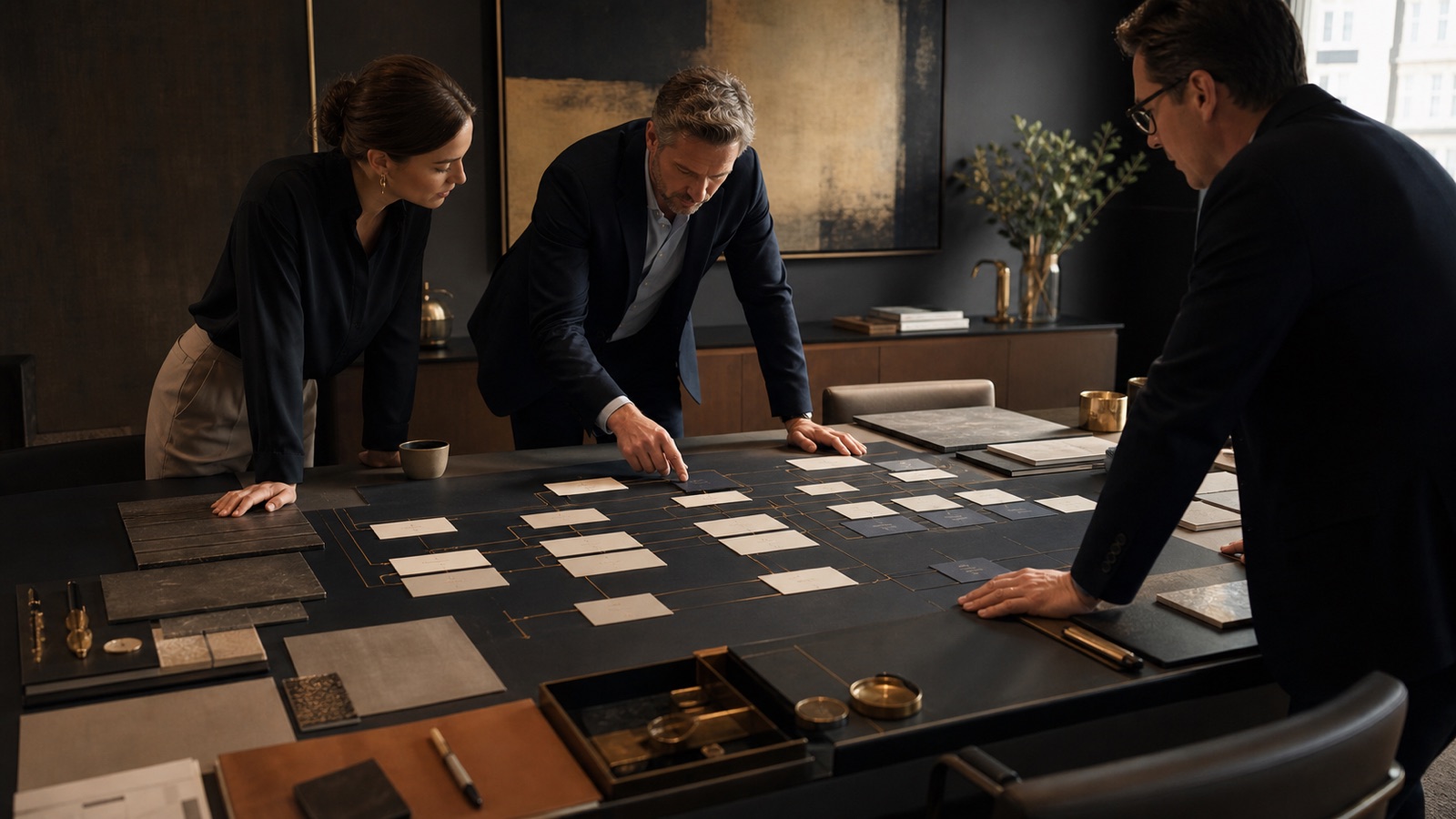 Professional firm team maps services, proof, and intake paths.