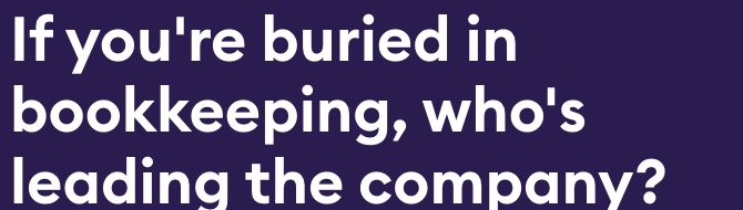 Limited headline excerpt from Pilot's homepage asking who leads the company when the owner is occupied with bookkeeping.