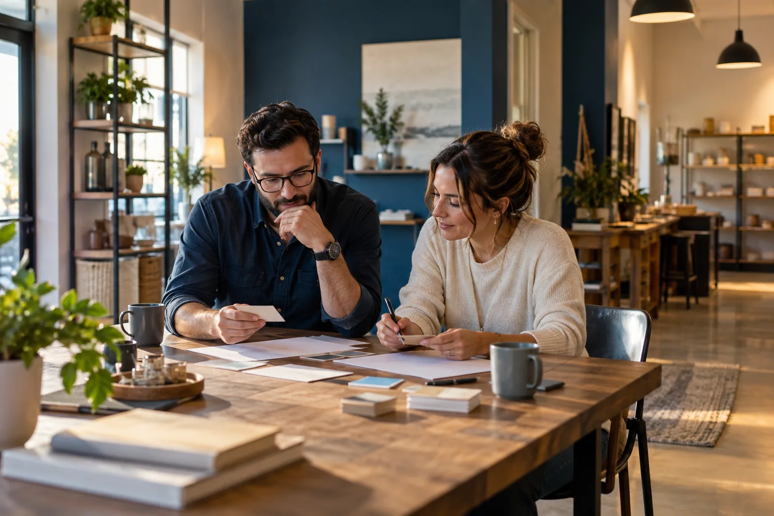 Business owners sorting customer interview questions before scaling an offer