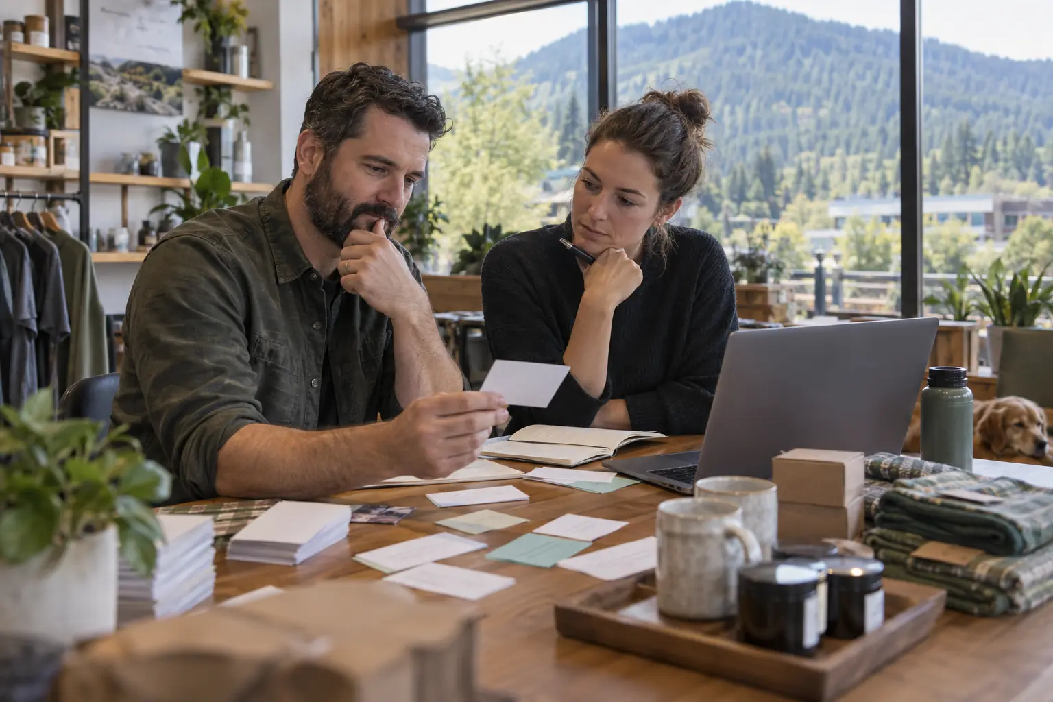 Issaquah owner and teammate reviewing buyer questions and a service test