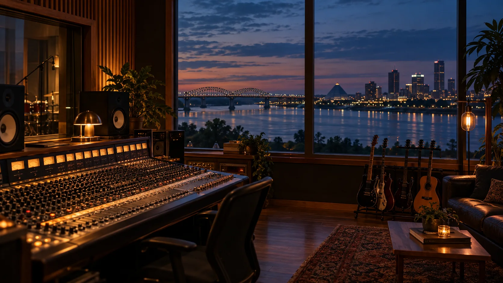 Memphis music business studio overlooking the river, original image by The Quiet Protocol