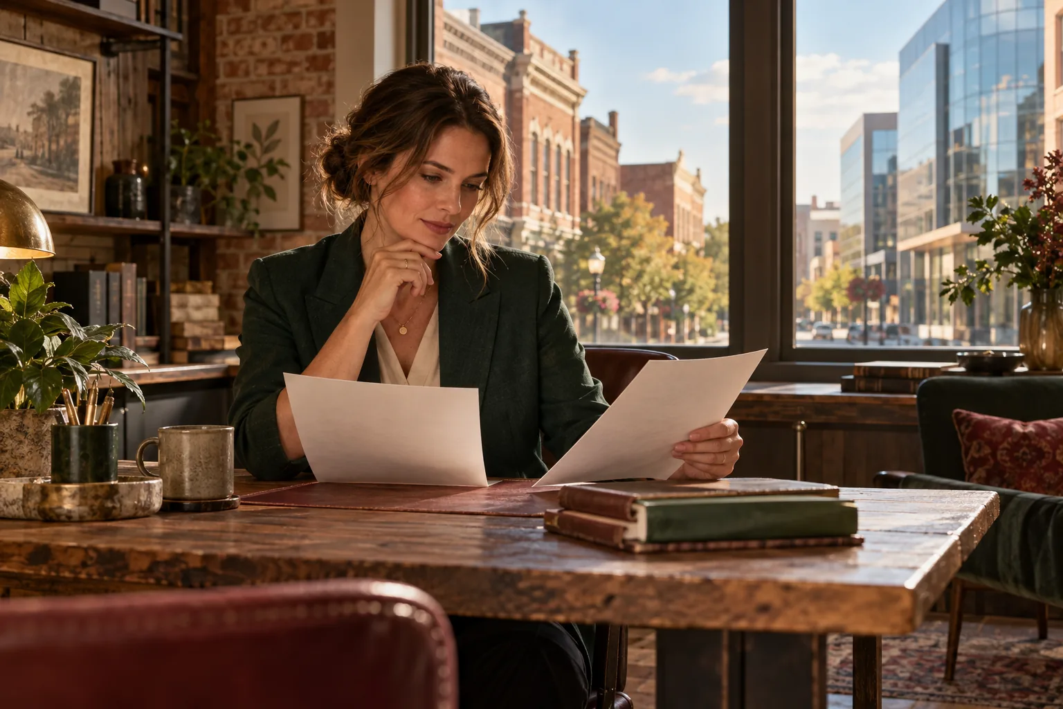 Business owner comparing household and organizational buyer briefs