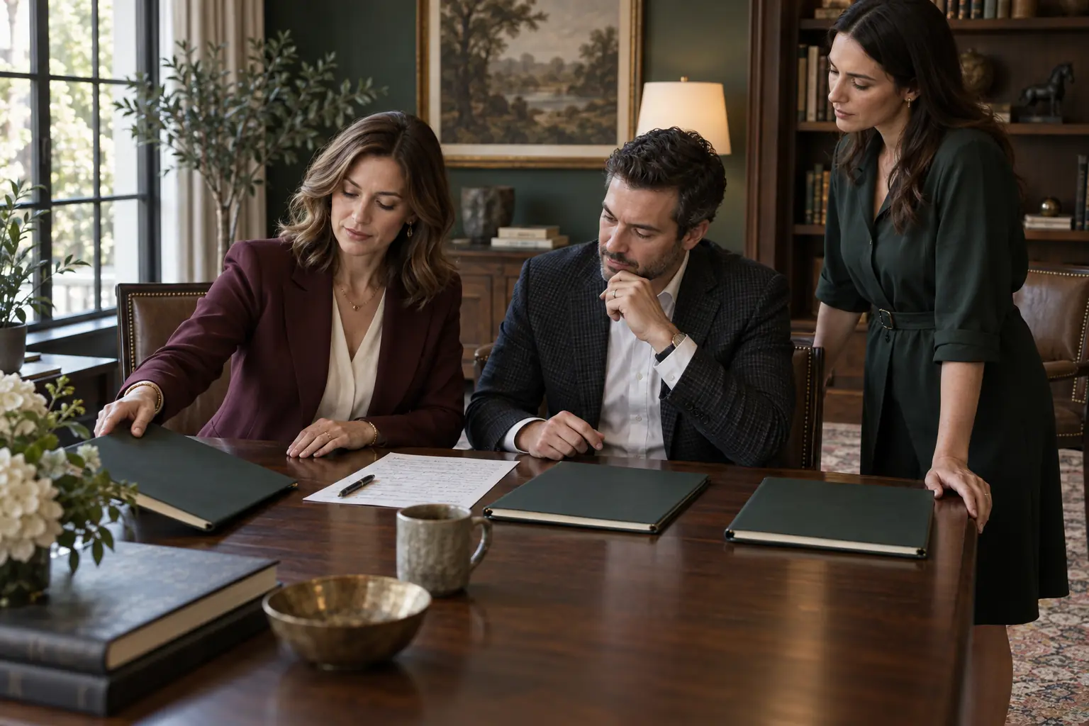 Southlake service firm team reviewing separate client scope folders